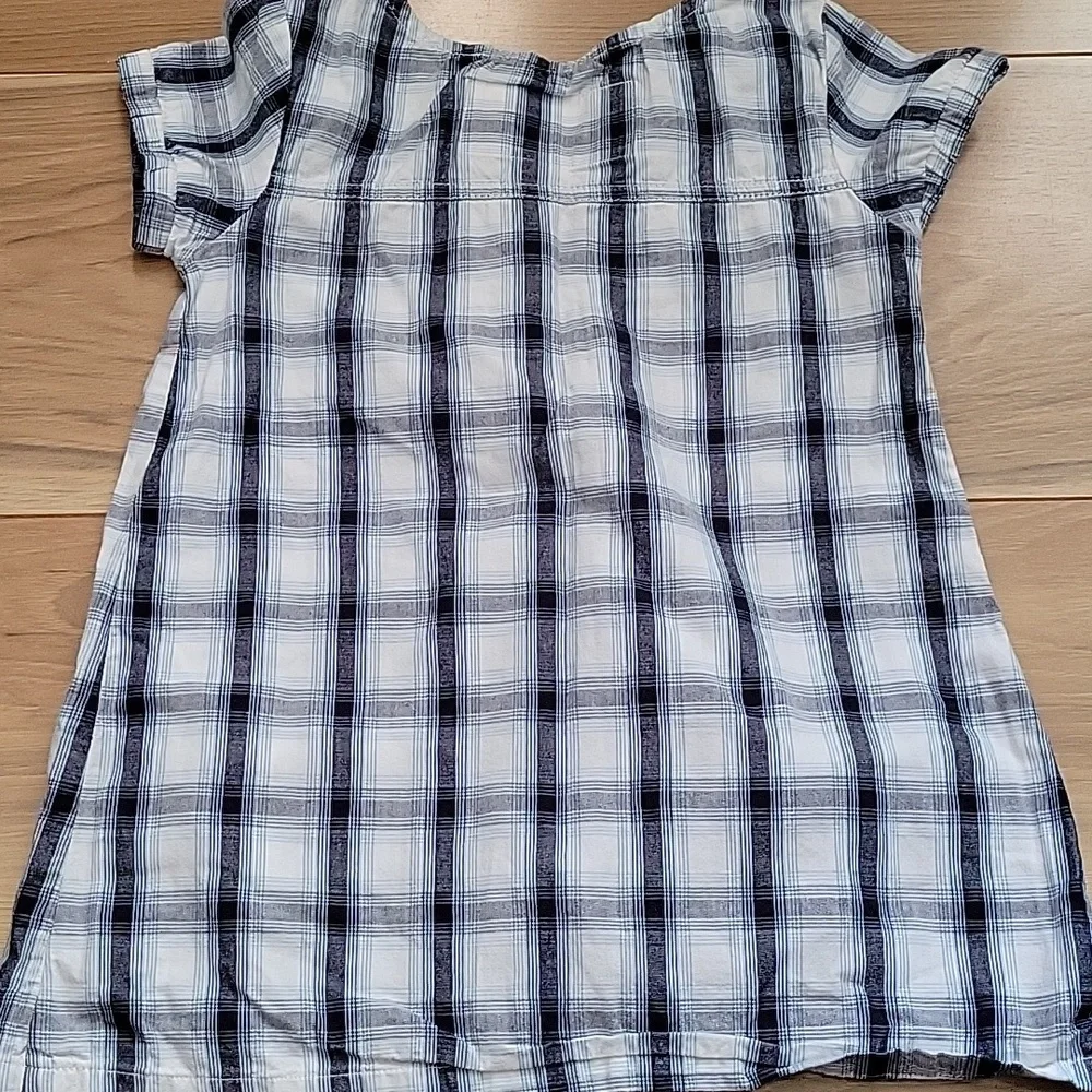 *3/$15* Mossimo Supply Co. Blue and White Plaid Long Shirt Dress Girls Size XS